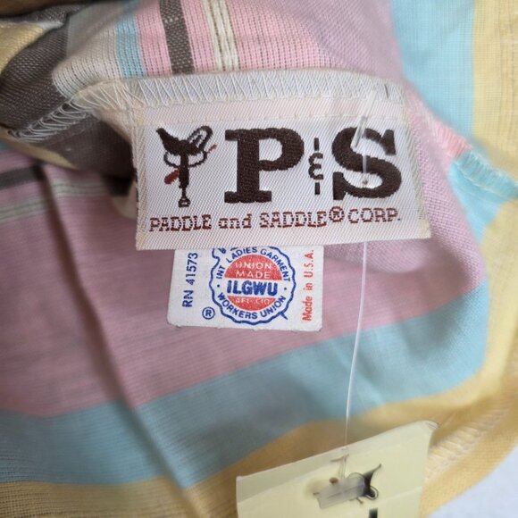 P&S Paddle & Saddle 1970s Large Striped Tank Top USA Vintage Deadstock New - Picture 2 of 10